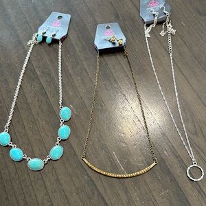 3 Sets of Necklaces and Earrings